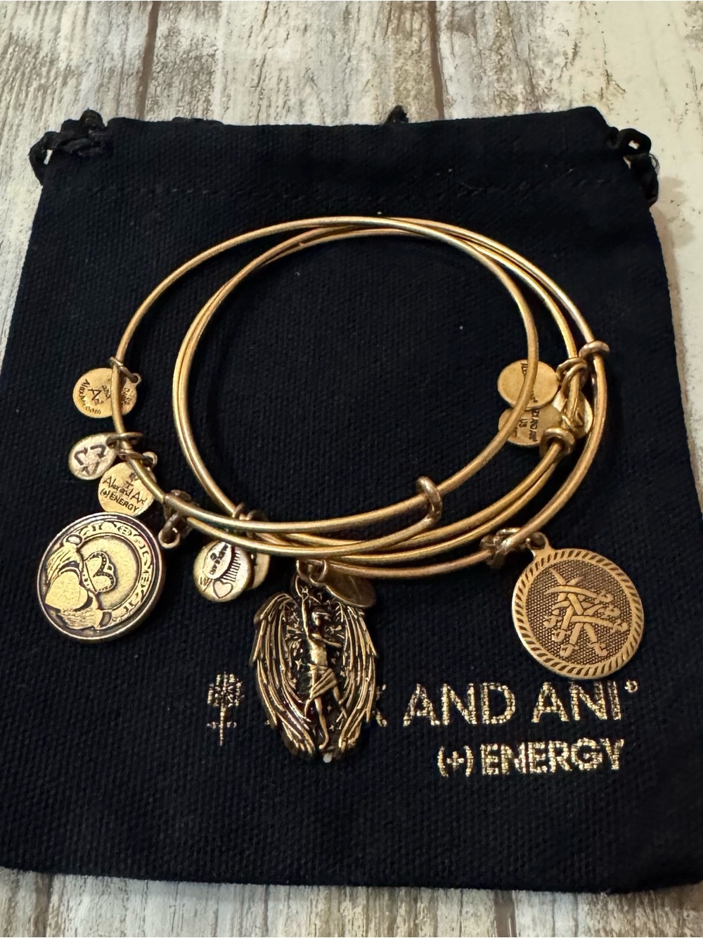 Alex and Ani Gold-Tone St. Michael +Seven Swords +Claddagh  sold as set